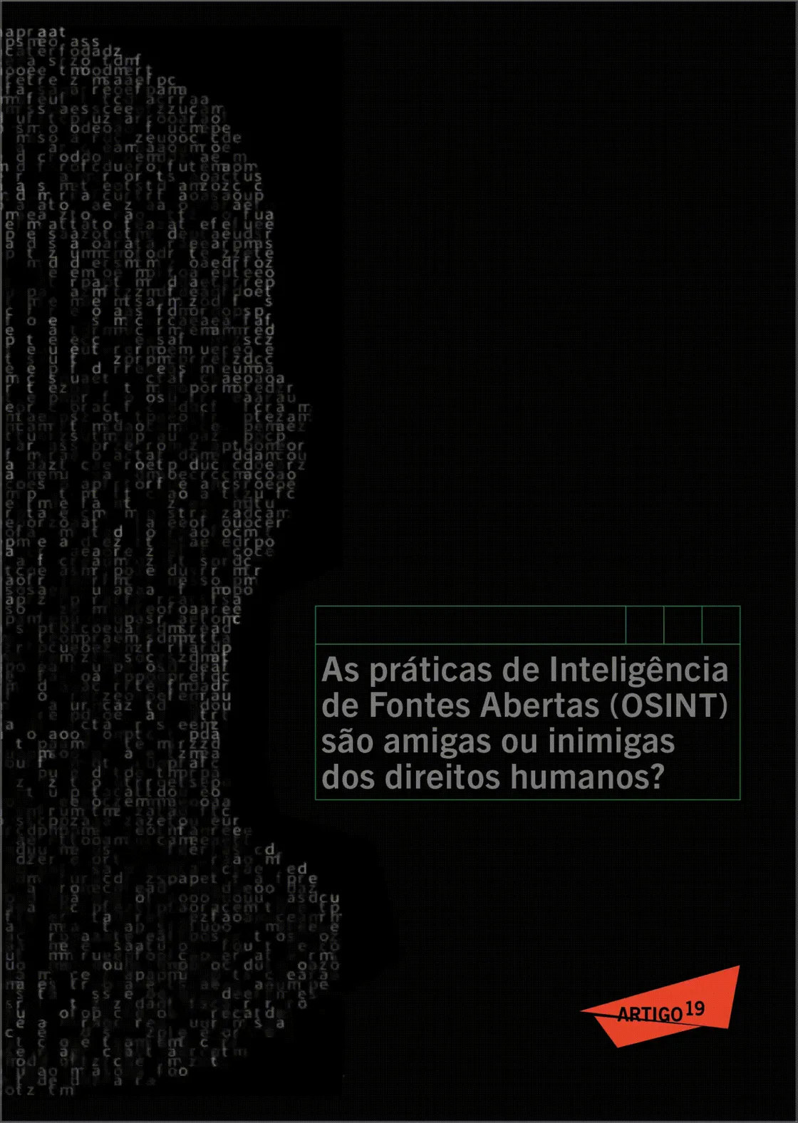 Capa animada da publicação da Artigo 19 sobre inteligência de fontes abertas (OSINT)